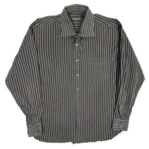 Corneliani Trend Dress Shirt Made in Italy Striped Cotton 43 17 XL